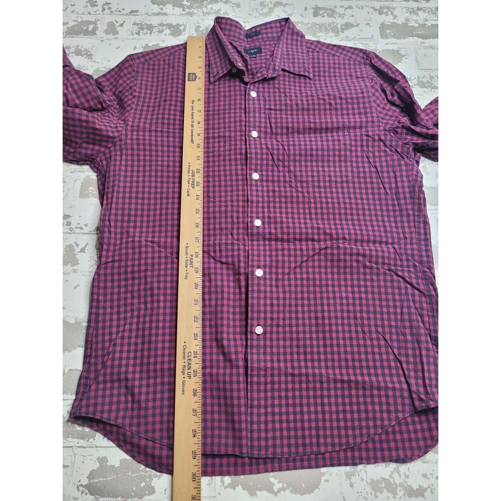 J. Crew Men's Long‎ Sleeve Button Down Size Large Slim Fit Purple/Pink